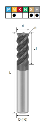 Фреза монолитная радиусная EPSSVE4080052A PRTools — фото
