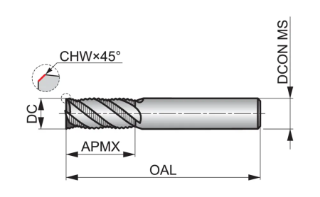 Фреза твердосплавная концевая S76510.0 DormerPramet — фото