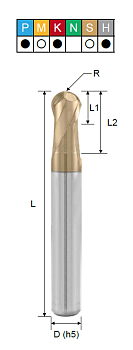 Фреза монолитная сферическая EHBUF241000S PRTools — фото