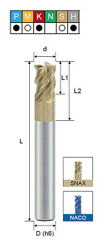 Фреза монолитная концевая EHSUS608000S PRTools — фото
