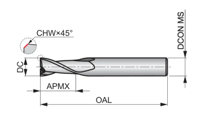 Фреза твердосплавная концевая S812HA20.0 DormerPramet — фото