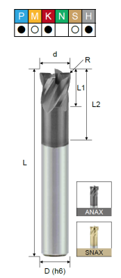 Фреза монолитная радиусная EHCUH405005S PRTools — фото