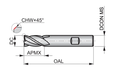 Фреза твердосплавная концевая S804HB2.0 DormerPramet — фото
