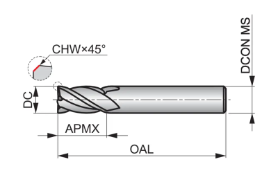 Фреза твердосплавная концевая S804HA16.0 DormerPramet — фото